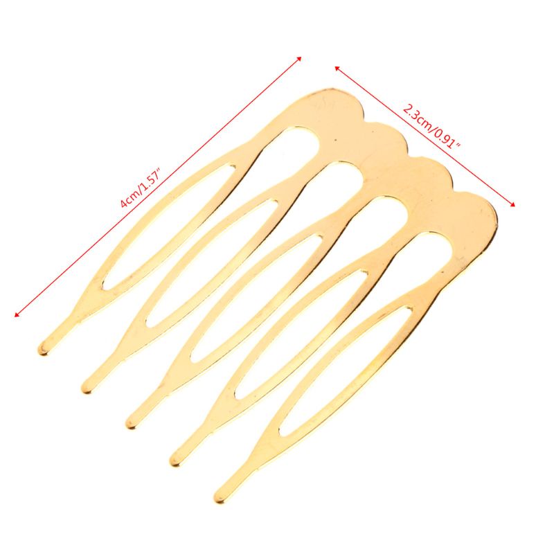 Sa Lược Cài Tóc 10 Răng 5 Răng Màu Vàng / Bạc Tự Làm Cho Cô Dâu Ngày Cưới