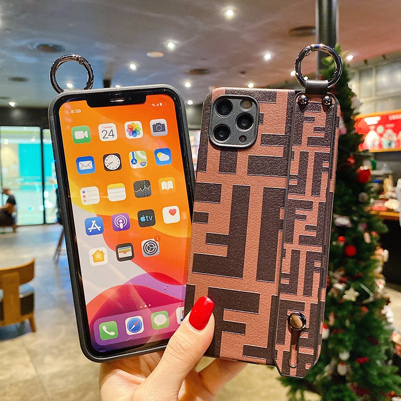 Ốp Điện Thoại Fendi Có Dây Đeo Cổ Tay Cho Iphone 11 12 Pro Max Se2 Apple Xr Xmax I7 8plus