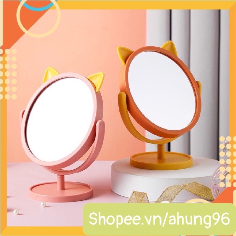 Gương Trang Điểm Để Bàn/Cầm Tay Gọn Nhẹ 3 Màu Xinh Xắn Phong Cách Hàn Quốc