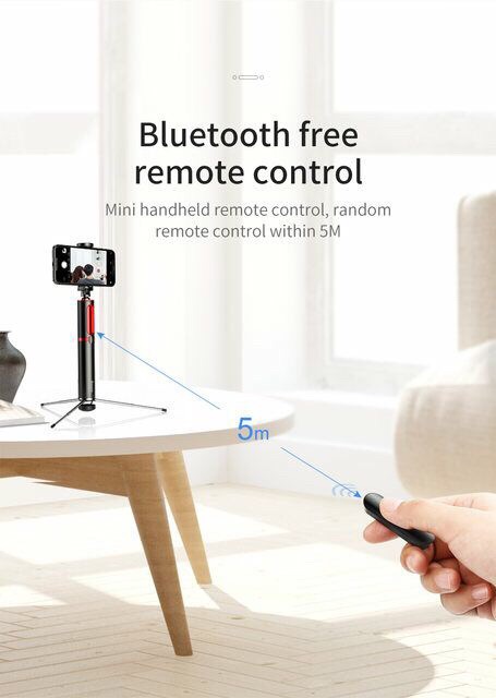 Gậy Selfie Bluetooth có Remote điều khiển từ xa. Kết nối Bluethooth nhanh chóng, khoảng cách lên đến hơn 20m