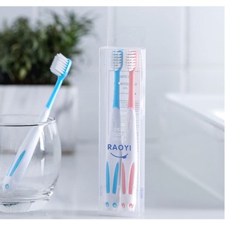 Set 2 Bàn Chải Đánh Răng Trẻ Em Raoyi đầu lông mềm siêu dễ thương