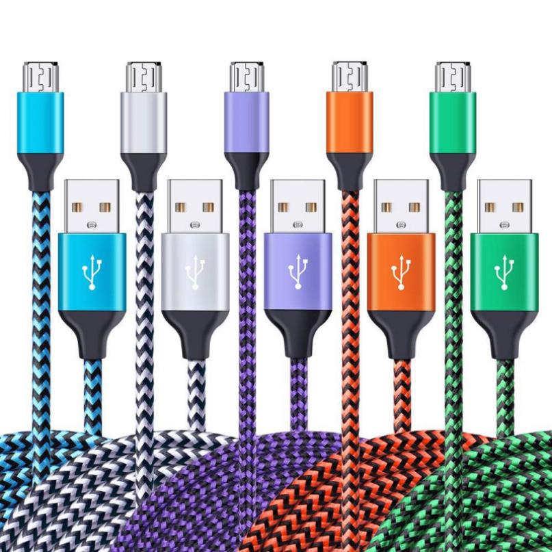 Dây cáp sạc nhanh Micro USB bọc vải dù cho điện thoại Android