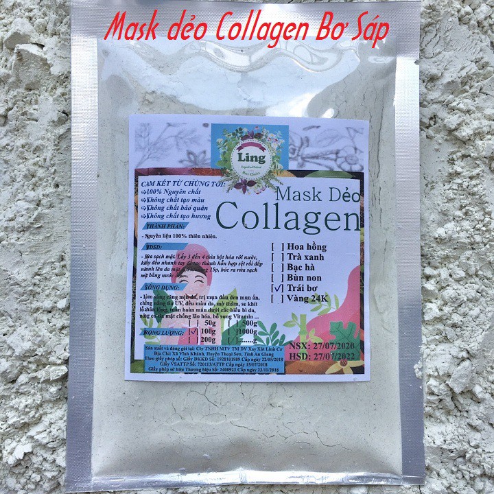 1Kg Mask dẻo Collagen Bơ Sáp có giấy VSATTP và ĐKKD nguyên chất thiên nhiên 100% dùng để đắp mặt