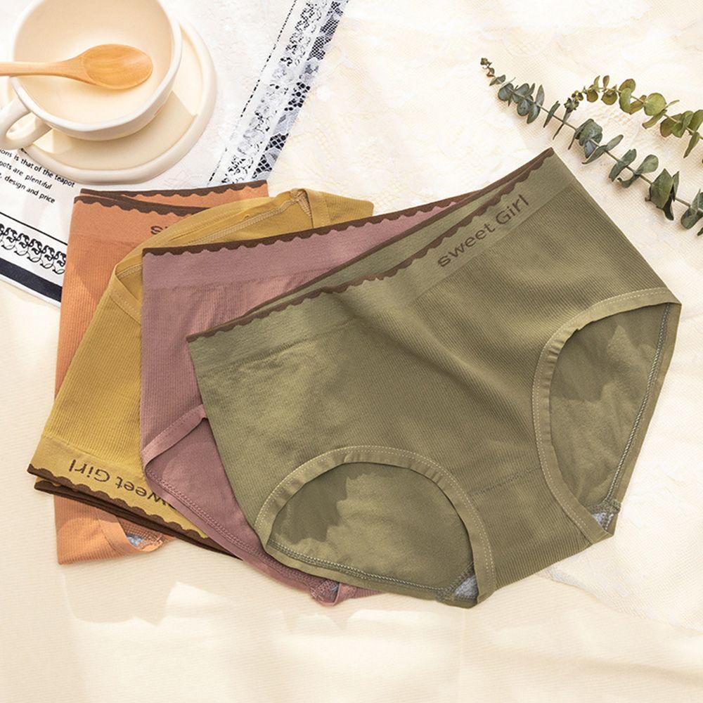 OCEANMAP Quần Lót Nữ Không Đường May Lưng Vừa Màu Sắc Ngọt Ngào