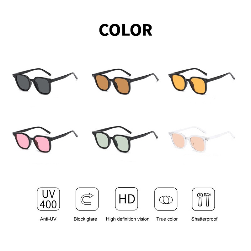 Kính Mát Gọng Vuông Chống Tia Uv400 Phong Cách Cổ Điển Thời Trang Cho Nam Và Nữ