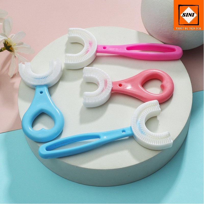 Bàn chải đánh răng chữ U cho bé SINI, Siêu mềm, Bàn chải Silicone tập đánh răng cho bé,Tạo thói quen