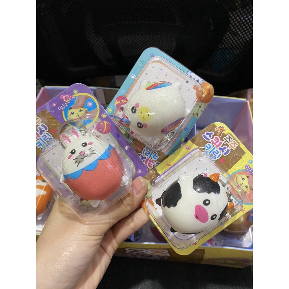 Móc Khóa Squishy Hình Thú Béo Siêu Siêu Dễ Thương Giao Ngẫu Nhiên