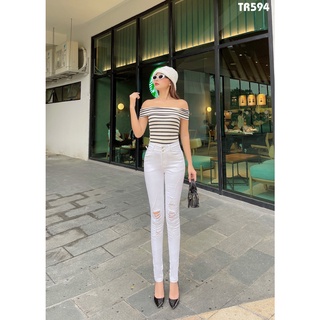 Quần jean nữ màu trắng (có size trên 60 ký)