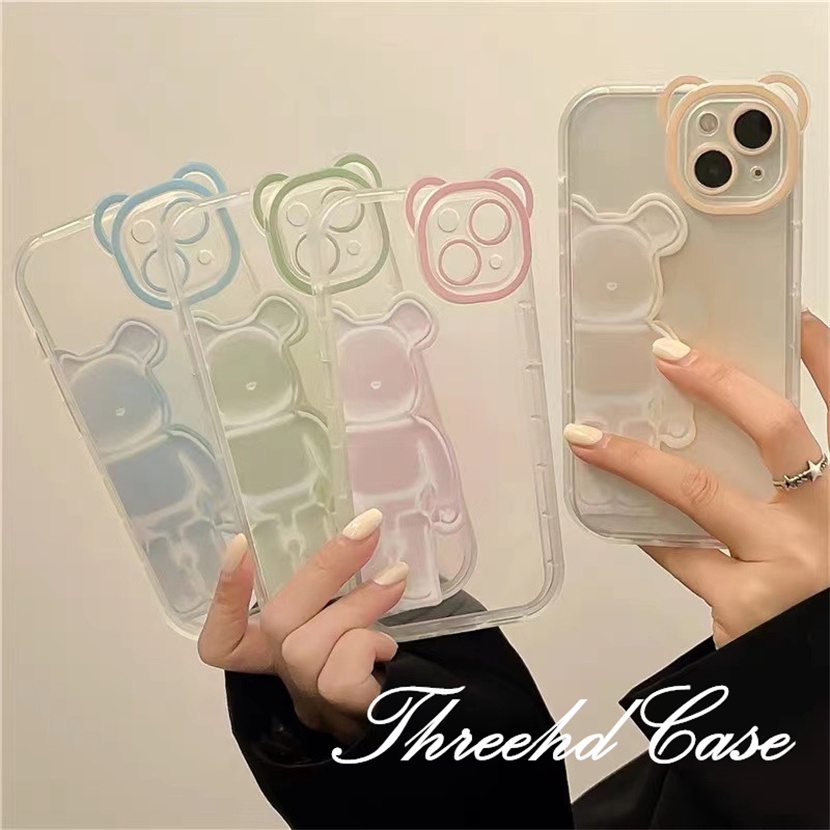 Ốp Điện Thoại Mềm Hình Gấu Đơn Giản Cho iPhone 14 13 12 11 Pro Max SE2020 X XR Xs Max 7 8 Plus