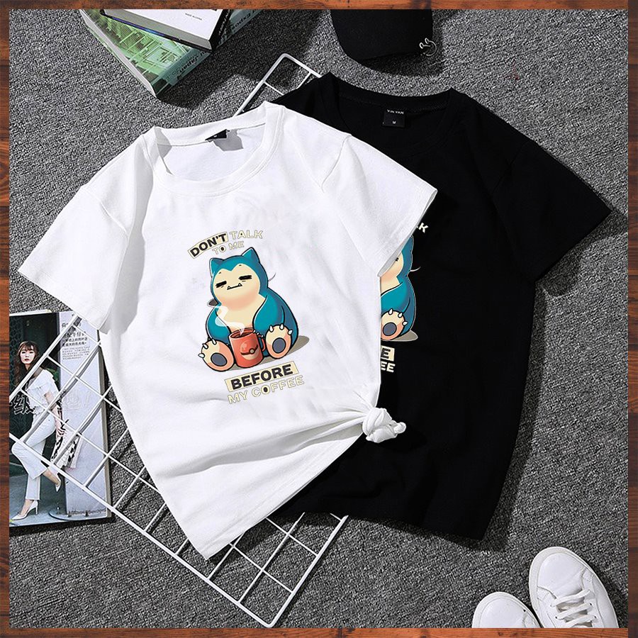 Áo thun unisex tay lỡ form rộng họa tiết hoạt hình dễ thương vải dày mịn 2020TN1060