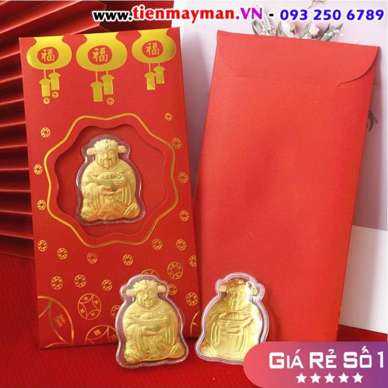 Lì Xì Thần Tài - Bao Lì Xì Tết Nguyên Đán Ngày Vía Thần Tài Mạ Vàng - Sung Túc Cả Năm Tiền Bạc Đầy Túi