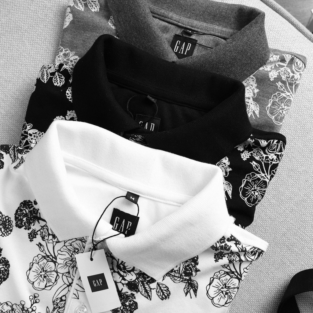 Áo polo nam form rộng hoa mẫu đơn cao cấp GAP003 - Áo polo tay ngắn nam 3 màu [Size lớn > 3XL 4XL] | BigBuy360 - bigbuy360.vn