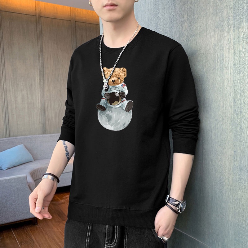 Áo Nỉ Nam Dài Tay Cổ Tròn Thời Trang Hàn