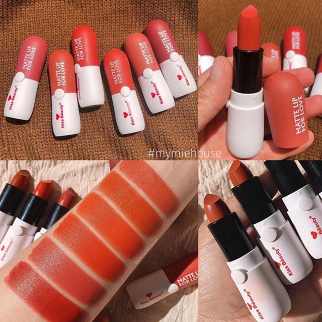 SET 6 CÂY SON VIÊN THUỐC KISS BEAUTY MATTE LOVE FOR LOVE