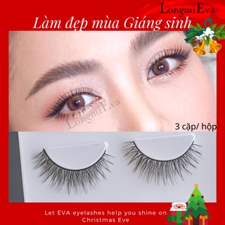 Mi giả tự nhiên gân đen 3 cặp dùng trang điểm makup hàng ngày đi tiệc, cô dâu