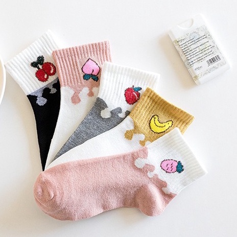 Tất Cổ Ngắn Dễ Thương Cotton Thêu Hình Trái Cây Nhiều Màu Sắc Thoáng Khí Mát Mẻ - Vớ Nữ Siêu Dễ Thương Cho Các Bạn Nữ