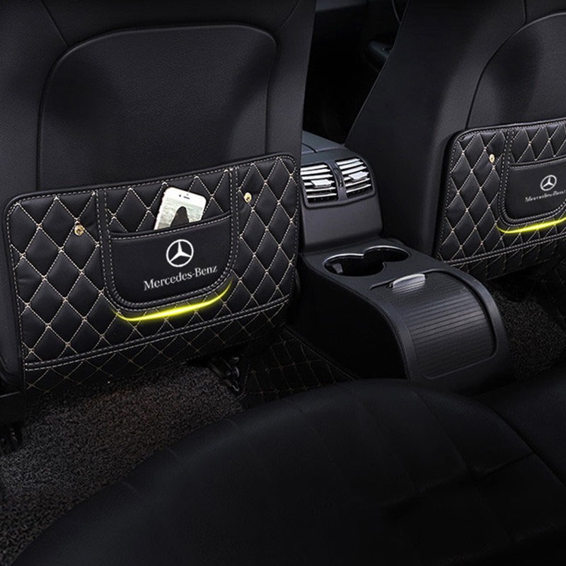 Tấm da bảo vệ lưng ghế xe hơi chống va đập cao cấp cho Mercedes Benz Amg E200 W210 W203 W124 W204 W211 W123 W205 W212