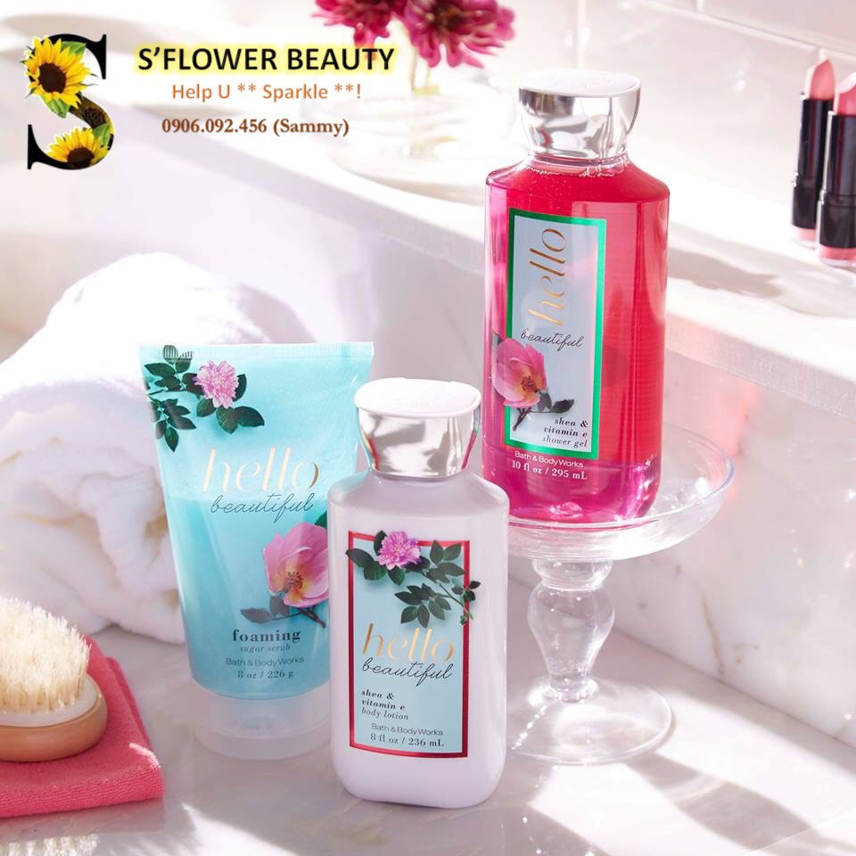 HELLO BEAUTIFUL | Bộ Sản Phẩm Gel Tắm Dưỡng Thể Xịt Thơm Mịn Da Lưu Hương Toàn Thân Bath & Body Works | BigBuy360 - bigbuy360.vn