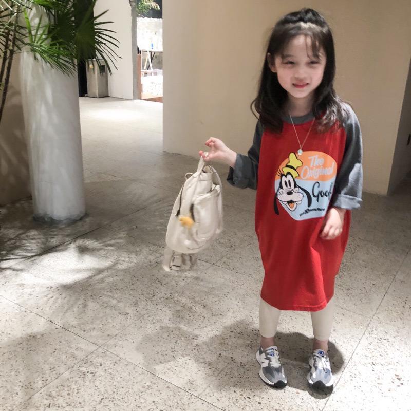 Hàng Mới Về Đầm Thun Dáng Rộng Tay Dài In Họa Tiết Hoạt Hình Phong Cách Phương Tây Thời Trang Xuân Thu Cho Bé Gái