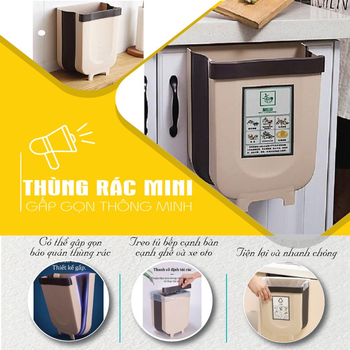 Thùng Rác Mini, Sọt Rác Gấp Gọn Thông Minh Trong Văn Phòng