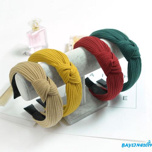 Băng Đô Nhung Màu Trơn Thắt Nơ Xoắn Thời Trang Cho Nữ
