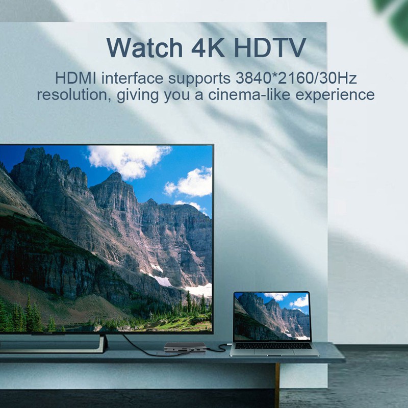 Bộ Chia Cổng Usb C Sang 4k Vga Pd Rj45 Gigabit Ethernet 10 Trong 1 | BigBuy360 - bigbuy360.vn