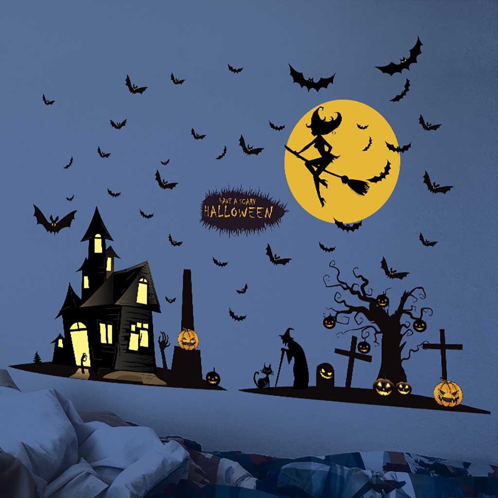 Đề Can Dán Tường / Cửa Sổ Trang Trí Halloween Kinh Dị