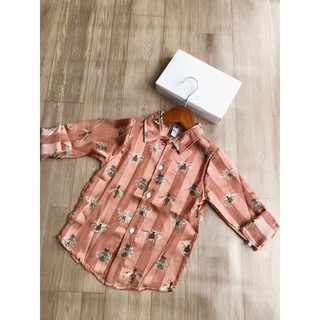 Áo sơ mi lụa dài tay bé trai 8-21kg