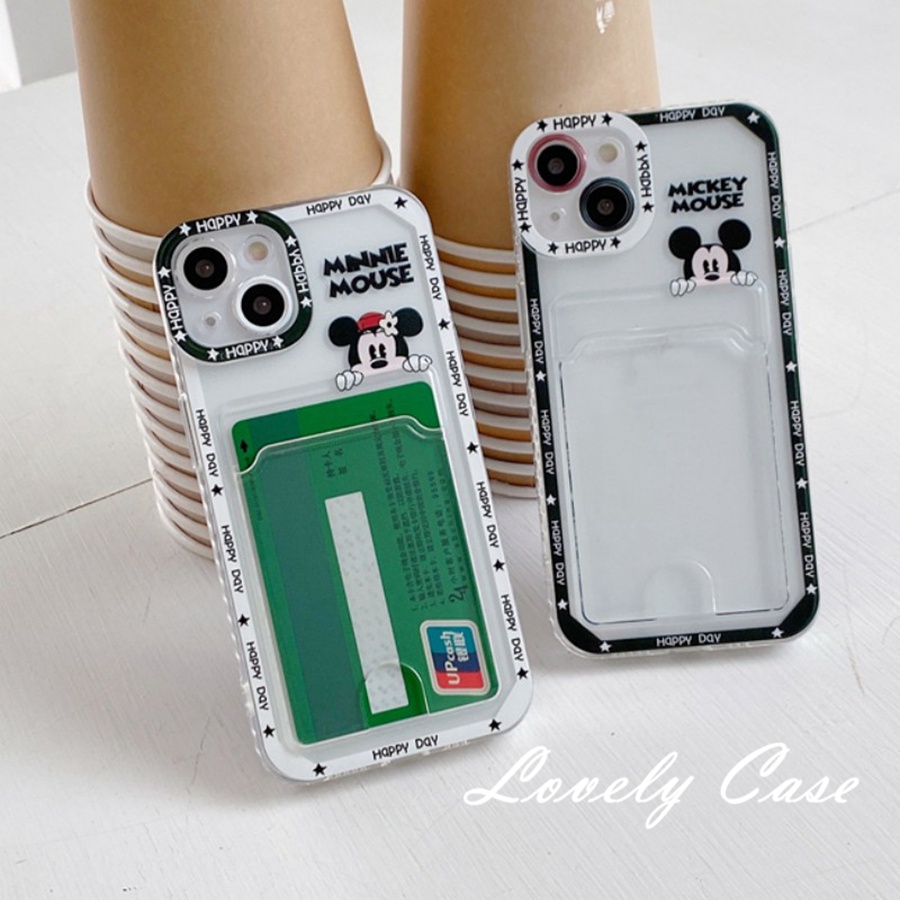 Ốp Điện Thoại Mềm Trong Suốt Có Ngăn Đựng Thẻ Cho IPhone 14 13 12 11 Pro Max X XR Xs Max 8 7 Plus SE 2020 6 6s