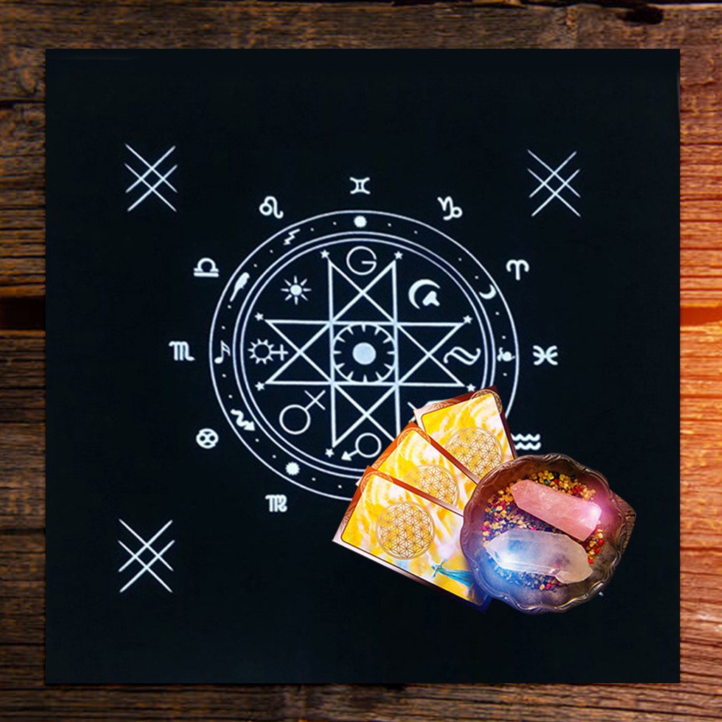 [Tarot] 50*50CM Tarot Tablecloth Black Flannel Board Game Tablecloth