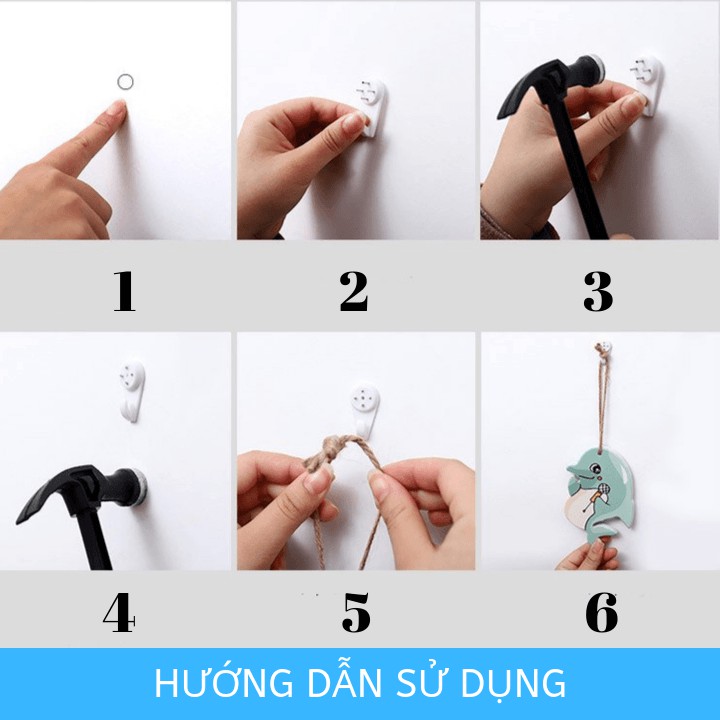 Đinh Ghim Tường 4 Chân Treo Tranh Ảnh, Đồng Hồ - Móc Treo Đồ Đóng Tường 4 Chân Không Cần Khoan