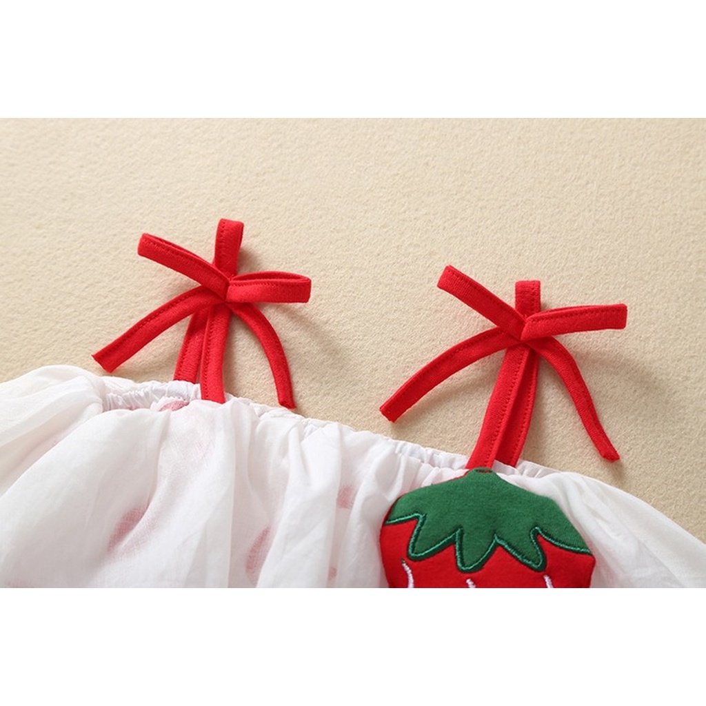 Set đồ mùa hè 2 món gồm áo liền quần không tay + mũ công chúa dễ thương cho bé gái sơ sinh