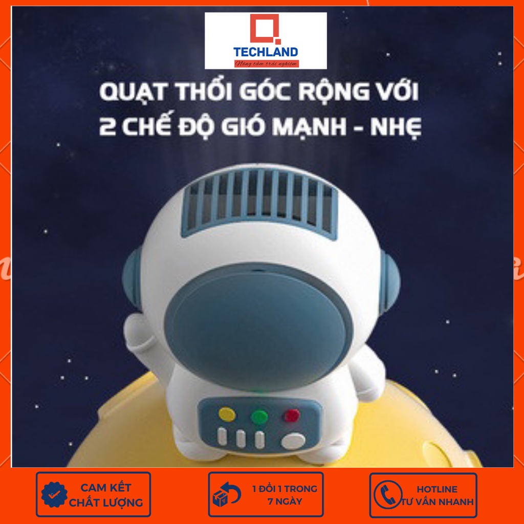 Quạt cầm tay mini tích điện phi hành gia, 2022, tích điện, sạc USB  không cánh siêu yên tĩnh.