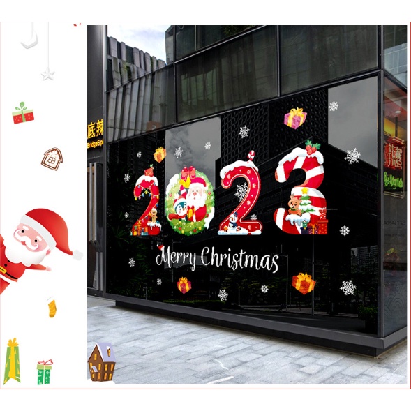 Decal trang trí Noel - Noel 2023 tươi tắn