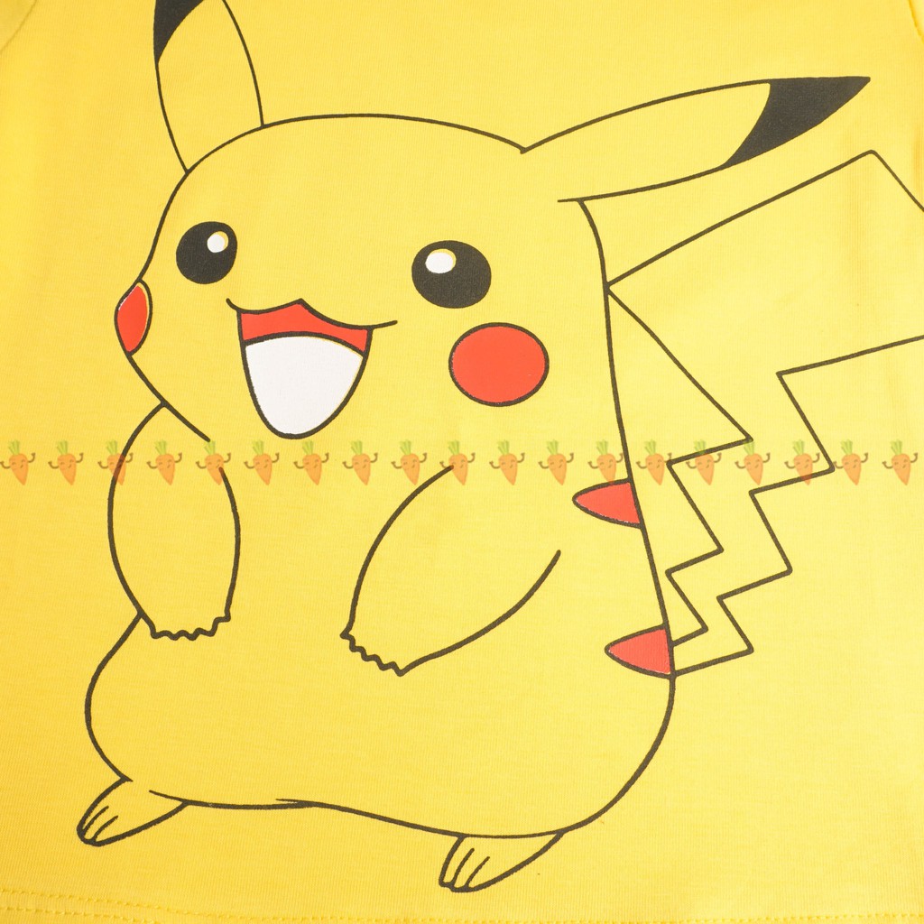 [SALE] Áo Thun Cho Bé Trai, Bé Gái Minky Mom Vải Cotton 100% Họa Tiết Pikachu Ngộ Nghĩn, Áo Thun Trẻ Em Cộc Tay MKMA2108