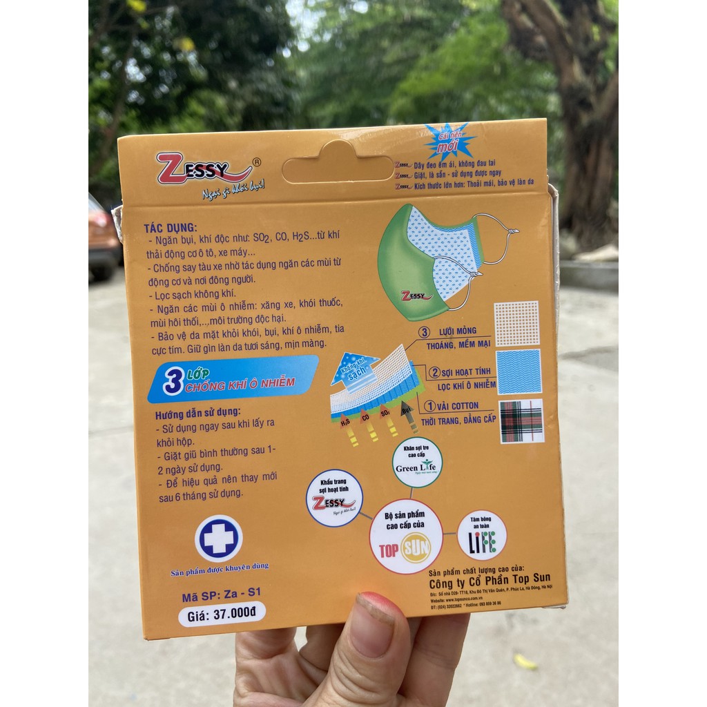 KHẨU TRANG SỢI HOẠT TÍNH ZESSY TRẺ EM