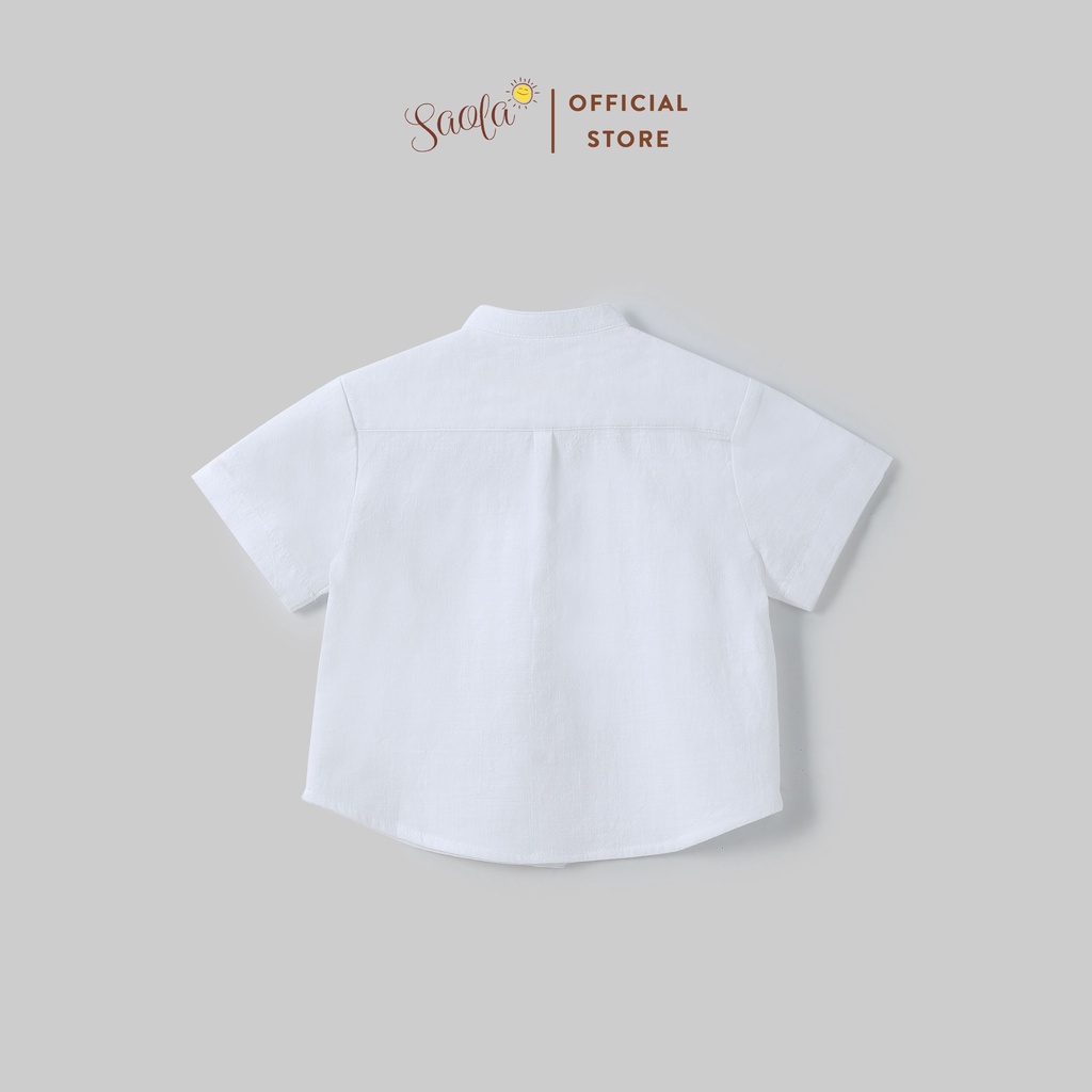 Áo Sơ Mi Cổ Trụ Tay Ngắn Phong Cách Hàn Quốc Dễ Thương Cho Bé Trai - ALAN TOP - TOC011 - SAOLA  KIDS CLOTHING