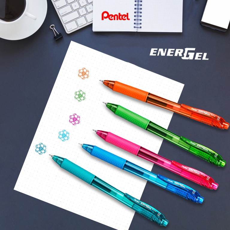 Bút gel nhanh khô Pentel Energel ngòi 0.5mm nhiều màu mực