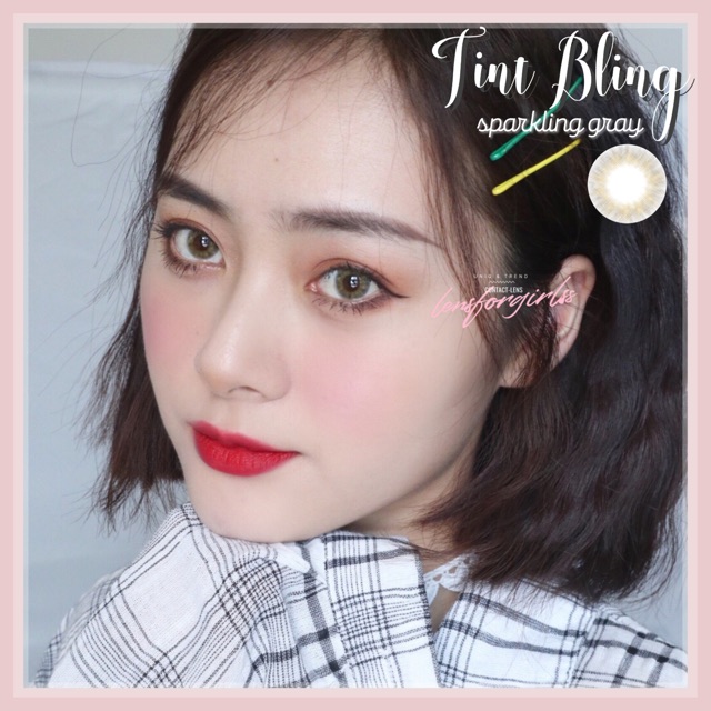 <Sẵn cận lệch 0,5-4,5 độ> Kính áp tròng TINT BLING GRAY - Silicone Hydrogel của Lenstown (Hsd 3 tháng)