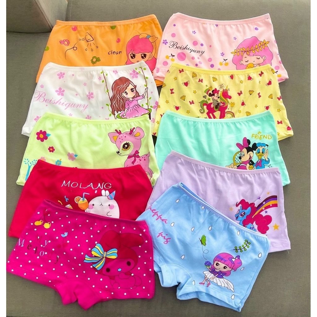 [10-42kg] Set 6 quần chip đùi cho bé gái thun cotton Jennie kids J502