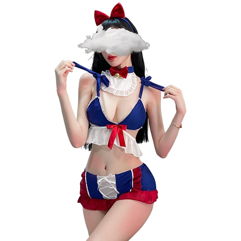 Đồ ngủ sexy - đồ cosplay - Fee Et Moi Sexy Lingerie Sexy Lace-up Three-Point Lace Sheath Culottes Princess Uniform Seductive Set 7022 | BigBuy360 - bigbuy360.vn