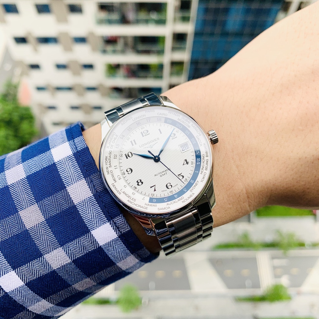 Đồng hồ nam chính hãng Longines Master Worldtime L2.631.4.70.6 - Máy cơ tự động - Kính Sapphire