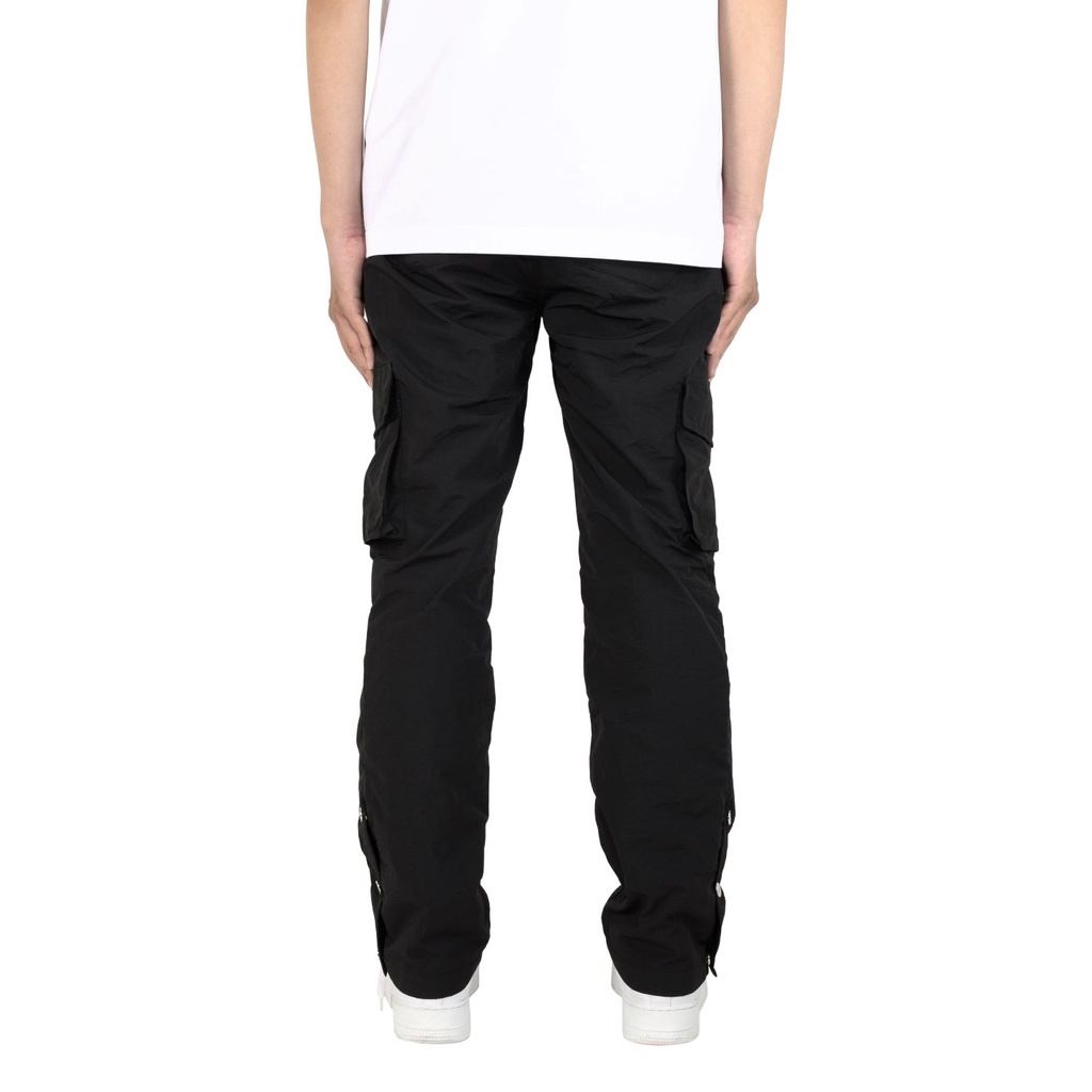 Quần dù túi hộp streetwear cao cấp FNOS JGD3 màu đen 2 lớp ống rộng có nút bấm