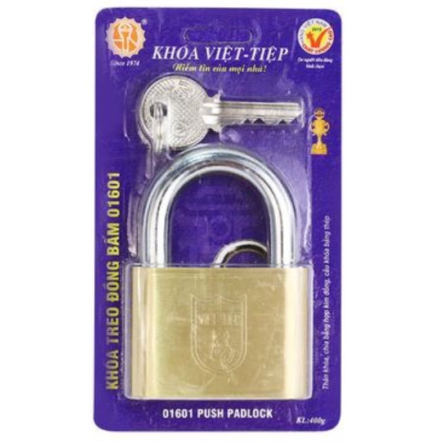 Ổ khoá Việt Tiệp 6 phân chính hãng 01601(khoá lại không cần chìa khoá)