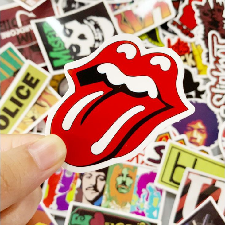 Sticker PHONG CÁCH ROCK nhựa PVC không thấm nước, dán nón bảo hiểm, laptop, điện thoại, Vali, xe, Cực COOL #177