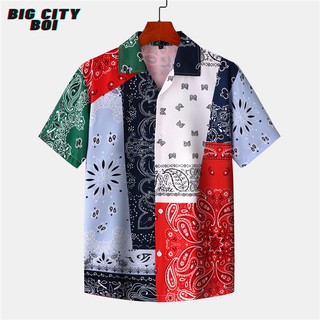 Áo sơ mi nam họa tiết ngắn tay CTB-B02 vải Lụa thoáng mát, thấm hút, không nhăn form vừa, phá cách, độc lạ năng động