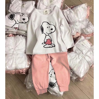 Bộ cotton dài tay snoopy cho bé