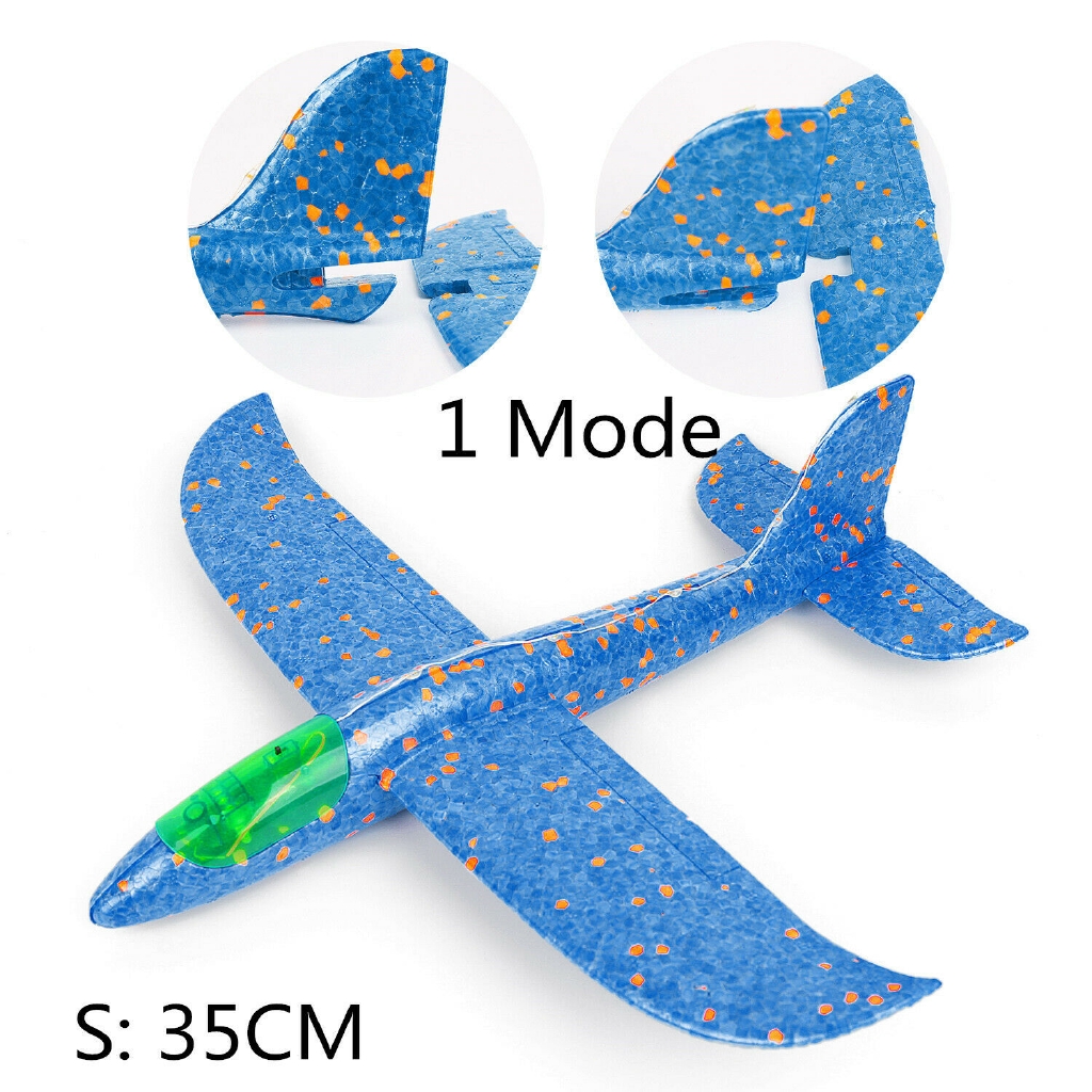 Hand Launch Throwing Glider Aircraft Foam Led Airplane Plane Model Outdoor Toy