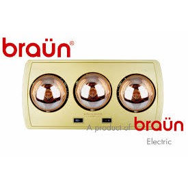 Đèn Sưởi Nhà Tắm Braun 3 Bóng Vàng BU3