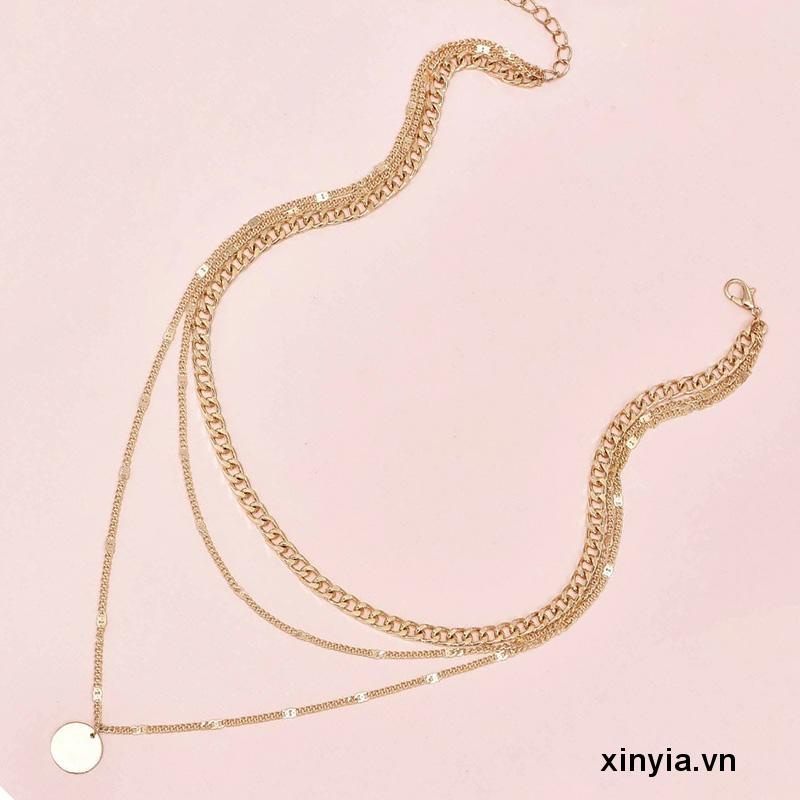 Vòng cổ Dáng Ngắn Nhiều Lớp Đính Đá Pha Lê Nhỏ Cho Nam Và Nữ